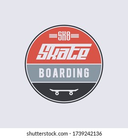 Vector illustration on the theme of skateboarding and skateboard. Stump typography, t-shirt graphics, print, poster, banner, flyer, postcard