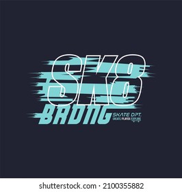 Vector illustration on the theme of skateboarding and skateboard in Brooklyn. Vintage design. Grunge background. Typography, t-shirt graphics, print, poster, banner, flyer, postcard - Vector
