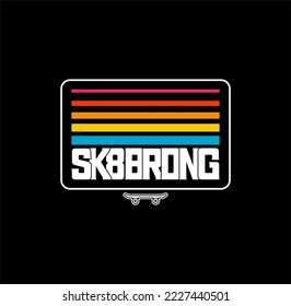 Vector illustration on the theme of skateboarding and skateboard in New York City. Sport typography, t-shirt graphics, poster, print, postcard