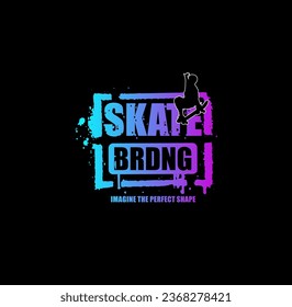 Vector illustration on the theme of skateboarding and skateboard in New York City. Vintage design. Grunge background. Typography, t-shirt graphics, print, poster, banner, flyer, postcard - Vector