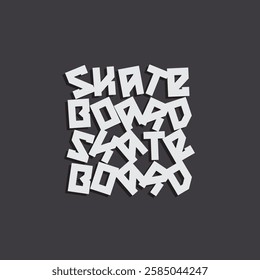 Vector illustration on the theme of skateboarding and skateboard. Sport typography, t-shirt graphics, poster, print, postcard