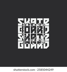 Vector illustration on the theme of skateboarding and skateboard. Sport typography, t-shirt graphics, poster, print, postcard
