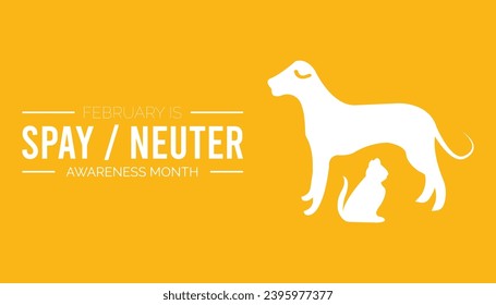 Vector illustration on the theme of Spay and Neuter awareness month observed each year during February.banner, Holiday, poster, card and background design.