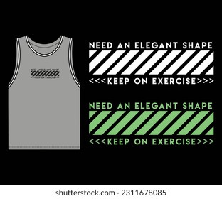 Vector illustration on the theme of Sport  Tank top Sport typography, t-shirt graphics, poster, banner, flyer, print and postcard