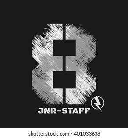 Vector illustration on the theme of sport. Grunge design. Number sport typography, t-shirt graphics, poster, banner, print, flyer, postcard