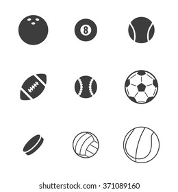 Vector illustration on the theme sports balls icons