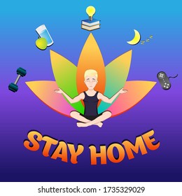 vector illustration on the theme "Stay at home"