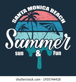 Vector illustration on the theme of Summer, Summer t-shirt design. Typography, t-shirt graphics, print, poster, banner, flyer, postcard