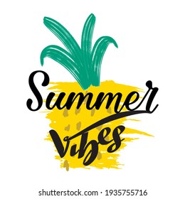 Vector illustration on the theme of Summer, Summer vibes t-shirt design. Typography, t-shirt graphics, print, poster, banner, flyer, postcard
