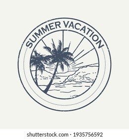 Vector illustration on the theme of Summer, Summer vacation t-shirt design. Typography, t-shirt graphics, print, poster, banner, flyer, postcard