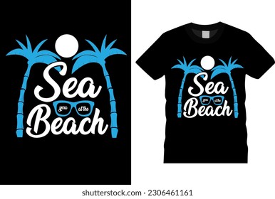 Vector illustration on the theme of SUMMER beach in sea beach surfing vector summer t shirt.Vintage Summer T shirt design, summer-typography t-shirt design, summer-vacation,summer-tree tshirt design.