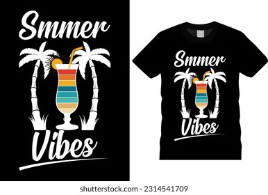 Vector illustration on the theme of SUMMER beach in sea beach surfing vector summer t shirt.Vintage Summer T shirt design, summer-typography t-shirt design, summer-vacation,summer-tree tshirt design.