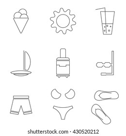 Vector illustration on the theme summer, beach