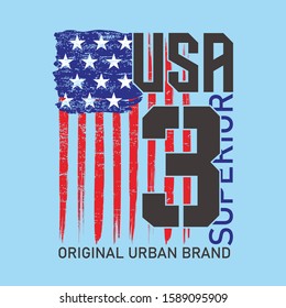 Vector illustration on the theme of superior usa. typography, design t-shirt and print