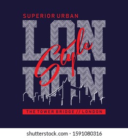 Vector illustration on the theme of suprior urban london style - brooklyn . Sport typography, t-shirt graphics, print, poster, banner, vector illustration