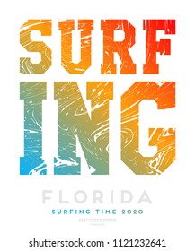 Vector illustration on the theme of surf rider and surfing in California