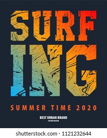 Vector illustration on the theme of surf rider and surfing in California