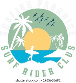 Vector illustration on the theme of surf and surfing Symbol of vacation, summer and surfing. Vector

Z