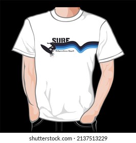 Vector illustration on the theme of surf and surfing in Hawaii. 