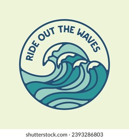 Vector illustration on the theme of surf and surfing in Hawaii. Vintage design. Typography, t-shirt graphics, poster, banner, flyer, print, postcard