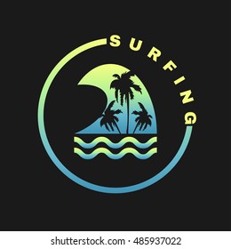 Vector Illustration On Theme Surf Surfing Stock Vector (Royalty Free ...