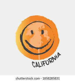 Vector illustration on the theme of surfing and surf  in California. Sport typography, t-shirt graphics, print, poster, banner, flyer, postcard