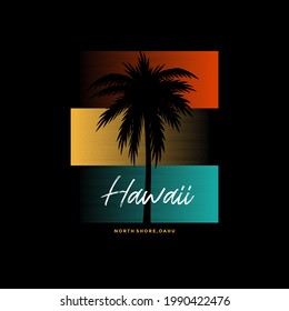 vector illustration on the theme of surfing and surf in hawaii.Sport typography, t-shirt graphics, print, poster, banner, flyer, postcard,etc.
