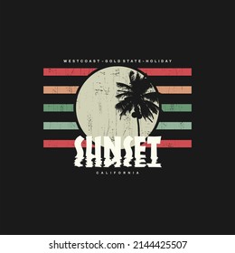 Vector illustration on the theme of surfing and surf in California, Malibu Beach. Vintage design. Grunge background. Sport typography, t-shirt graphics, print, poster, banner, flyer, postcard
