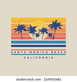 Vector illustration on the theme of surfing and surf in California. Sport typography, t-shirt graphics, print, poster, banner, flyer, postcard