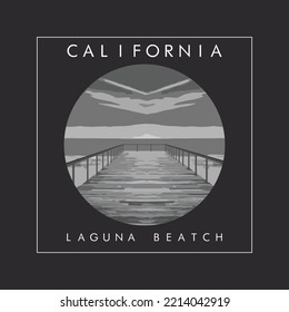 Vector illustration on the theme of surfing and surf in California. Sport typography, t-shirt graphics, print, poster, banner, flyer, postcard