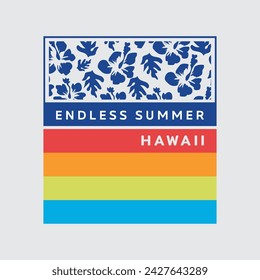 Vector illustration on the theme of surfing and surf in Hawaii. Sport typography, t-shirt graphics, print, poster, banner, flyer, postcard