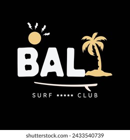 Vector illustration on the theme of surfing and surf. Sport typography, t-shirt graphics, print, poster, banner, flyer, postcard