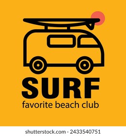 Vector illustration on the theme of surfing and surf. Sport typography, t-shirt graphics, print, poster, banner, flyer, postcard