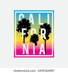 Ilustración vectorial sobre el tema del surf y surf en California. Tipografía deportiva, gráficos de camisetas, impresión, póster, banner, flyer, postal