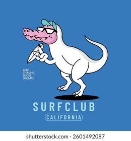 Vector illustration on the theme of surfing and surf. Sport typography, t-shirt graphics, print, poster, banner, flyer, postcard