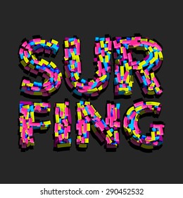 Vector illustration on the theme of surfing. west coast, t-shirt graphics, vintage illustration, emblem, vector, surfer
