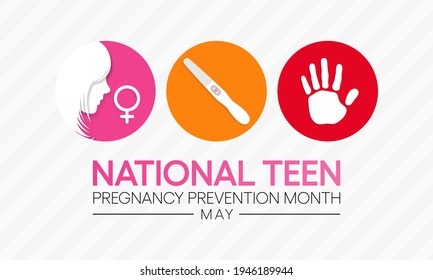 Vector illustration on the theme of Teen pregnancy prevention month observed each year in May across United States of America.