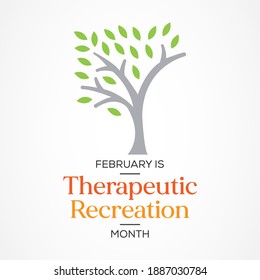 Vector illustration on the theme of Therapeutic Recreational (TR) month observed each year during February across united states.