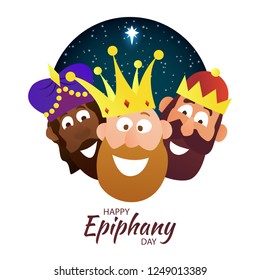 Vector illustration on the theme of Three Kings.  Epiphany day. 