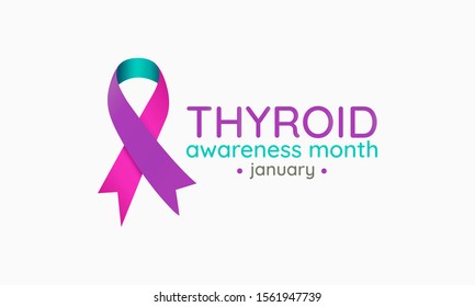 Vector illustration on the theme of Thyroid awareness month of January.