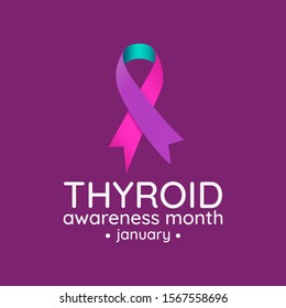 Vector illustration on the theme of Thyroid awareness month of January.