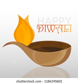 Vector illustration on the theme of the traditional celebration of happy diwali. Deepavali light and fire festival.