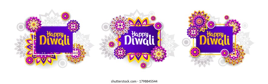 Vector illustration on the theme of the traditional celebration of happy diwali. Deepavali light and fire festival