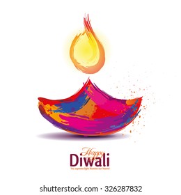 Vector illustration on the theme of the traditional celebration of happy diwali