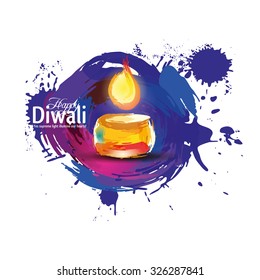 Vector illustration on the theme of the traditional celebration of happy diwali