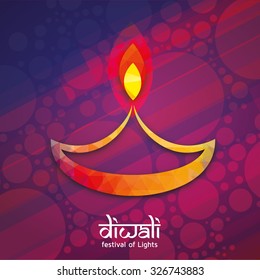 Vector illustration on the theme of the traditional celebration of happy diwali
