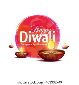 Vector illustration on the theme of the traditional celebration of happy diwali. festival of lights and light. graphic design for flyers, brochures and cards