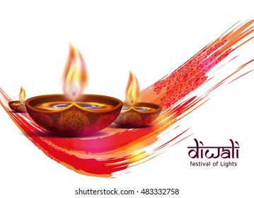 Vector illustration on the theme of the traditional celebration of happy diwali. festival of lights and light. graphic design for flyers, brochures and cards