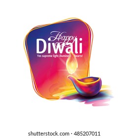 Vector illustration on the theme of the traditional celebration of happy diwali. Deepavali light and fire festival. ALSO HAVE VIDEO GRAPHICS