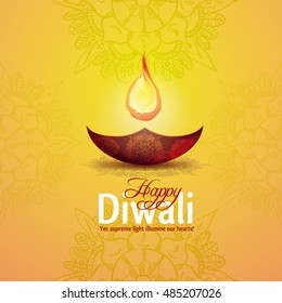 Vector illustration on the theme of the traditional celebration of happy diwali. Deepavali light and fire festival